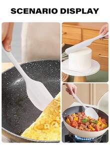 Set Peralatan Dapur Silikon 1/5 Buah, - Peralatan Masak Warna Macaron Nordik | Spatula, Pengikis, Kuas Kue, Pengoles Krim | Peralatan Karet Tahan Panas untuk Memanggang & Memasak | Aksesori Peralatan Masak Bertema Liburan, Non-Listrik - MultiWarna - View 9