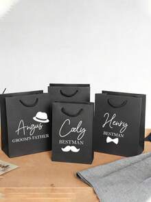 1 pièce Sac cadeau, Sac cadeau personnalisé pour garçon d'honneur, Sac cadeau de haute qualité pour garçon d'honneur, Sac cadeau personnalisé pour mariage, anniversaire, enterrement de vie de garçon, cadeau de retour de mariage