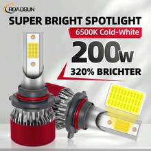 2 件 200W 超亮 LED 汽车前灯 - 6000K 白色 Canbus 无错误，远光/近光带冷却风扇，即插即用 H1/H4/H7/H11/H13/9005/9006/9007（兼容卡车、SUV） - 紅色 - 查看 11