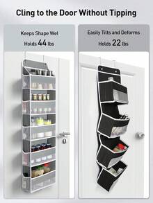 1 Piece 5-Layer Non-Woven Door Organizer Rack, Large Capacity Hanging Storage Bag, Space-Saving Door Hanging Storage Solution, Breathable Non-Woven Fabric, Reinforced Hook Design, Anti-Slip & Stable, Suitable For Bathroom/ Bedroom/ Closet/ Pantry/ Kitchen, Ideal For Storing Socks/ Underwear/ Toiletries/ Cosmetics/ Snacks/ Towels, Easy Installation No Drilling, Foldable For Storage When Not In Use, Dust-Proof & Durable, Multi-Scene Home Organization Essential, Hot-Selling Closet Storage Accessory, Practical Hanging Organizer For Small Spaces, Perfect For Maximizing Vertical Storage Space At Home - 灰色 - 查看 2