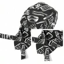 BIG SUN 4 Gorras de Cocina Ajustables para Cocinar, Gorra De Cocinero, Gorras de Trabajo Ajustables de Cocina (02) - Negro - Ver 5