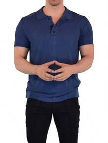 JOHN LEOPARD - Men's Knitted Polo Shirt - Bronze - View 6