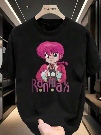 ofertas y liquidacionesChica de anime de cabello rosa sosteniendo un gato Ranma 1/2 Camiseta casual para hombre, una pieza, 3 colores 100% algodón, suave y cómodo, para ocio y deporte, se puede combinar con pantalones cortos para hombre camiseta para hombre, ropa superior para hombre, camiseta de verano, sudadera para hombreplayera de hombretops sudaderas para mujer