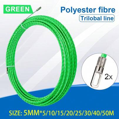 5mm Cable Puller 5/10/15/20/25/30/40/50M Fiberglass Conduit Rod Fish Tape Electrical Tape Cable Guiding Tool Accessories