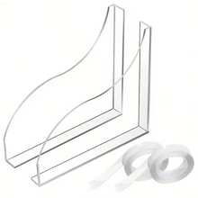2-Pack Clear Splash Guards – Heavy-Duty Transparent Splash Strips For Bathtubs And Sinks, Curved Design Fits Showers, Tubs & Wash Basins, Tool-Free Adhesive Installation, Enhances Bathroom Cleanliness, Premium Durable Acrylic Material, Christmas Must-Have - 白色 - 查看 2