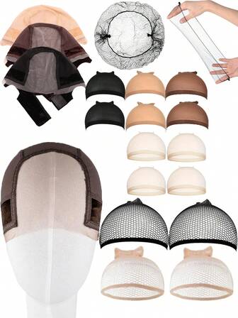 Multi-Pack Wig Cap Set – Lightweight & Breathable Bonnet For Daily Wig Application, Cosplay & Halloween Accessories; Includes Stretch Mesh, Dome & Net Styles For Secure Fit, Comfort & Easy Styling; Ideal For Women & Men, Suitable For Long-Term Wear & Professional Hairdressing Use