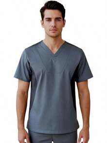 SOULMATE Philippine Men's Medical Uniform With Side Color Highlight - Burgundy - View 1