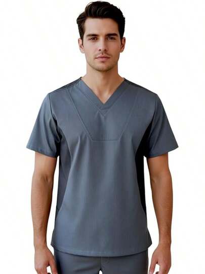SOULMATE Filipina uniforme médico para Hombre con resalte de color lateral