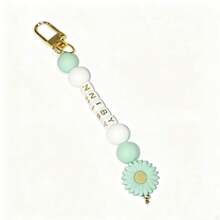 1pc Daisy Keychain, Devil's Eye/Daisy/Pearl, Customizable Letter, Multiple Color Options, Suitable As Christmas/Birthday Gift For Mother, Family, Friends