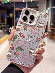 1個 クリスマス要素デザイン ファッショナブルなホワイトいスマホケース 落下防止、傷つきにくい、フルボディ保護する、旅行愛好家に適しています、ハロウィンギフト、iPhone17/17 Air/17 Pro/17 Pro Max/16 Pro Max/15 Pro Max/14 Pro Max/13 Pro Max/12 Pro Maxに適しています。 - 銀 - チェックする 3