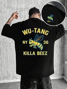 Premium WuTang Clan Killa Beez T-Shirt, Cotton Blend With Double-Sided Print, Lightweight, Classic Fit, Minimalist, Essential For All Four Seasons. - 黑色 - 查看 1