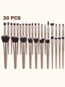 55件套化妆工具套装，包括：1个多功能拉链防水化妆包+30支化妆刷套装+5个化妆海绵+5个迷你化妆海绵+5个三角粉扑+5个迷你气垫粉扑+1个发圈+2个手碗挂绳+1套化妆刷清洁工具。旅行必备，情人节礼物，价格实惠，旅行化妆刷套装，女士礼物，化妆师必备，专业全套化妆工具。 - 咖色 - 查看 13