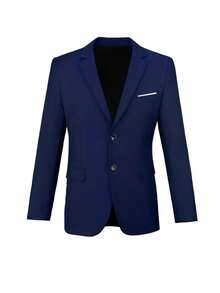 4pcs Tween Boy Gentleman Suit Set, Including Jacket, Pants, Tie And Bow Tie - Blue - View 5
