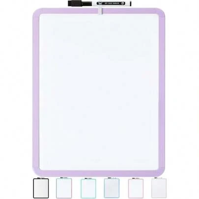 Dry Erase Board, 14" X 11" With A Black Dry Erase Marker, Small Mini White Board For Students, White Frame, Includes Double Sided Tapes