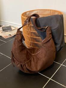 2025 New Vintage Suede Large Capacity Handbag, Versatile Shoulder Bag, Fashionable & Lightweight Crossbody Dumpling Bag