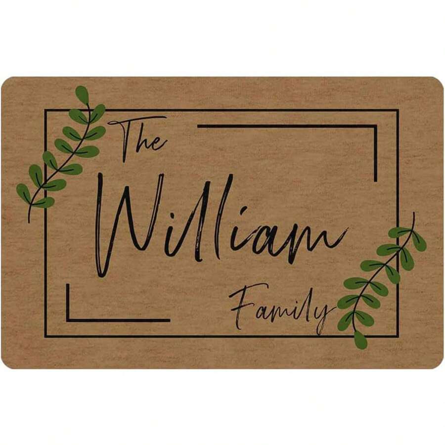 1PC 16"*24" 18"*30" Custom Monogram Outdoor Welcome Mats For Front Door - Custom Initial Welcome Door Mats For Indoor Entrance - Low-Profile Floor Mat - Black - View 1