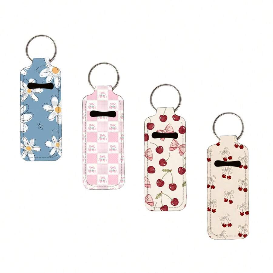 Portachiavi portamatite per rossetti, portachiavi multifunzionali per copertura rossetti, portachiavi comollettaip per balsamo labbra, accessori per borse da donna, regali utili, portachiavi portamatite a motivo leopardato per balsamo labbra, custodia per rossetto e portachiavi portamatite per rossetti elastici aderenti