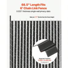 Listones de privacidad para cerca de alambre de cadena de una sola pared para cerca de 6' de alto con cierre inferior negro - PE de pared simple 6 pies - Ver 2