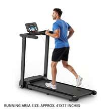 2.5HP Folding Treadmill With Handles - LED Display 300LBS Capacity For Home & Small Spaces - 黑色 - 查看 7