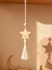 1pc Ramadan Pendant, Plaque, Moon & Star Door Hanging Plaque, Wall Decor, Suitable For Home, Room, Party, Home Decor, Room Decor, Wall Decor