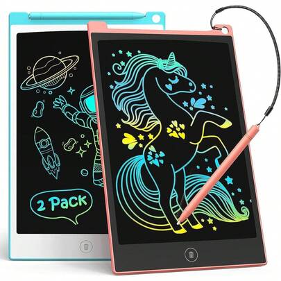 MORE BEAUTY MOREBEAUTY 2piezas LCD Writing Tablet, 8.5 Inch Colorful Doodle Board Drawing Tablet for Kids, Christmas Stocking Stuffers Birthday Gifts Travel Games Toys for Age 3 4 5 6 Boys Girls Toddles