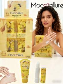 2pieces/1set,Barra de labios con crema de manos - Dorado - Ver 1