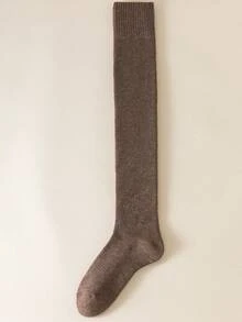 1 Pair Casual Warm Over-The-Knee Socks, Suitable For Skirts, Autumn/Winter