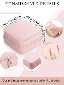 1个夏季旅行饰品盒,PU皮革防水首饰盒,便携式首饰收纳盒,戒指项链首饰盒,简约翻盖设计,适合假日海滩旅行和度假,可收纳耳环、手表、口红和其他饰品,也可作为饰品架、首饰收纳袋,适用于戒指、耳环、项链、手镯、首饰配件等,是生日礼物和节日礼物的理想之选。 - 彩色 - 查看 3