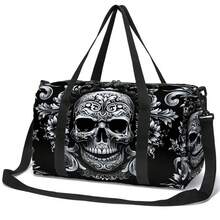 Elegancka torba podróżna/torba sportowa/torba do jogi/torba na siłownię, wzór czaszki z motywem kwiatowym/kolorowej czaszki, odpowiednia do podróży, codziennego noszenia, fitnessu, na śniegu, na kempingu, na zajęcia na świeżym powietrzu, niezbędne na wakacje, niezbędne na podróż, akcesoria podróżne, torba do szkoły, akcesoria szkolne, przybory szkolne
