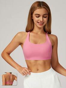 MASKERT Women's Sports Square-Neck Spliced Underwear Sports Vest, Yoga Clothing Sports Vest, High-Elasticity Sports Vest For Home And Commuting, Skin-Friendly And Comfortable