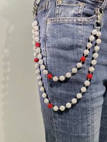 1pc Fashion Street Hip Hop Body Chain With Rhinestone Ball Pendant, Handmade Dance Decoration For Men And Women, Multifunctional Accessory - Multicolor - View 1