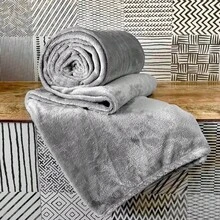 Set Of 5 Pet Blankets 80cm X 100cm Comfortable With Hemmed Finish - 灰色 - 查看 5