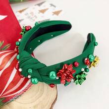 1pc Christmas Pearl Knot Headband, Elegant Hairband For Holiday Atmosphere - Multicolor - View 7
