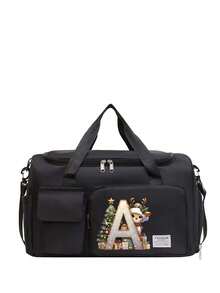 Oxford Cloth Material, Fashionable Style, Large Capacity, Multifunctional Black Travel Bag, Handbag, Crossbody Bag, Shoulder Bag, Separate Space For Storing Shoes, Suitable For Vacation, Travel, Fitness, Exercise, College Christmas Bags Gifts For Men Luggage