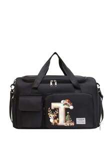 Oxford Cloth Material, Fashionable Style, Large Capacity, Multifunctional Black Travel Bag, Handbag, Crossbody Bag, Shoulder Bag, Separate Space For Storing Shoes, Suitable For Vacation, Travel, Fitness, Exercise, College Christmas Bags Gifts For Men Luggage