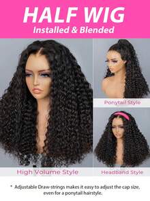 CURLYME SNATURAL#WWHalfWig14-28 Tóc giả nửa đầu làm từ 180% tóc thật, phù hợp để kết hợp với trang phục hàng ngày - SNatural - Xem 3