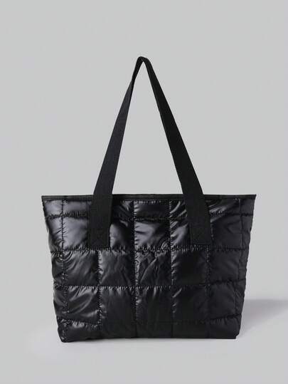 DareSee 1 pieza Bolso de mano de metal negro con diseño romboidal de gran capacidad para mujeres, bolso de hombro adecuado para uso diario, citas, regalos, festivales de música
