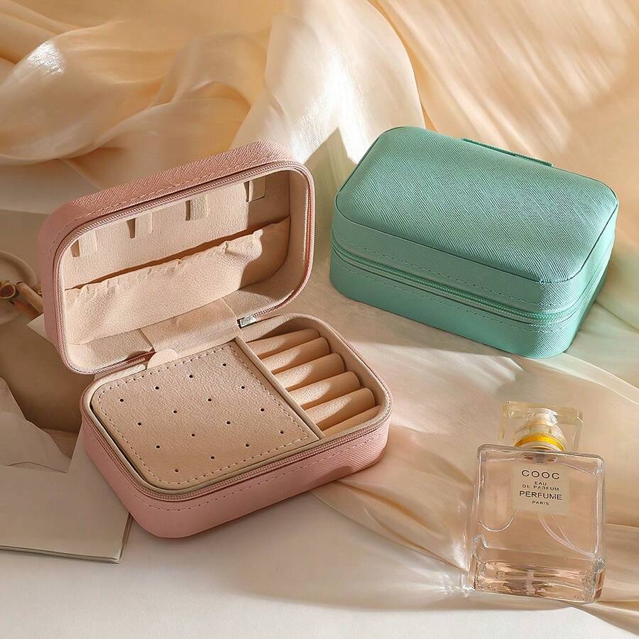 1pc New Jewelry Storage Box, Multifunctional Jewelry Organizer Box, Jewelry Arrangement And Storage, Mini Jewelry Box, Jewelry Box, Cabinet Storage Box, Necklace Earrings Bracelet Ring French Exquisite Jewelry Box, High-End Precision Multi-Layer Lockable Large Capacity Anti-Oxidation Bracelet Earring Necklace Jewelry Storage Case Tray Jewelry Storage Box - Multicolor - View 1