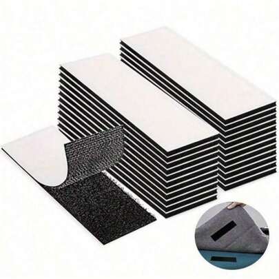 10 套重型自粘条 - 宽 2 厘米，长 6 厘米，适用于窗帘、汽车脚垫、地毯、沙发 | 耐用尼龙材质，抓力极佳，是家庭和办公室的理想之选，地毯固定件，多种固定方式，强力粘胶贴片，超强/特强，双面粘胶，固定件，粘性刮擦垫，自粘胶带，黑色固定件，电线整理器