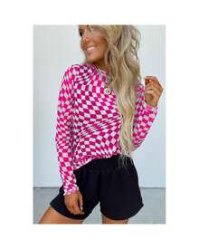 Graphic Print Top Women Rose - 粉色 - 查看 3