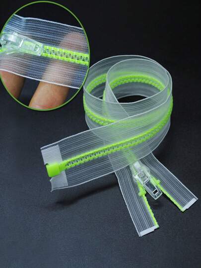 1 pezzo/2 pezzi Cerniere in resina trasparente colorata, numero 5, con cursore in plastica aperto alle estremità, per abbigliamento sportivo all'aperto, cerniere in plastica per cucire vestiti, resistenti allo sbiadimento e impermeabili, per artigianato fai-da-te, accessori per cucire vestiti e borse