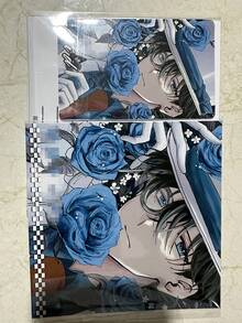 Anime Peripheral Set, Cartoon Design Holographic Ticket, Postcard, Card, Keychain, Badge, Brooch, Suitable As Birthday Gift, Graduation Gift, Party Favor, Backpack Decor - Blue - View 2