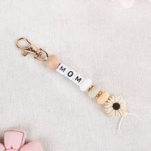 1 Pc Customized Round Silicone Bead Keychain, Personalized English Letters, Name Keychain, Bag Accessories, Gifts For Relatives And Friends