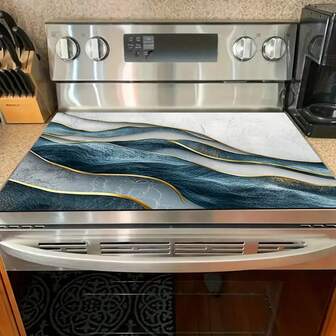 1 st marmorstruktur | Flerfärgad | Spishällsmatta, värmetålig, halkfri, reptålig, lätt att rengöra, reservdel till spis, lämplig för spis, diskmaskin, tvättmaskin, torktumlare, induktionshäll och strykmatta, spishällskydd i glaskeramik, värmetåligt, reptåligt, halkfritt spishällskydd, bordsdekoration, kaffematta, matta för kaffemaskin, golvmatta, halkfri badrumsmatta, diskmatta, köksinredning, rumsinredning, perfekt multifunktionell present