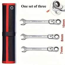 1 Set 72-Tooth Ratchet Wrench Set, 360° Swivel Design, Durable Metal Tool Made Of Chrome Vanadium Steel, Suitable For Home Repair And Automotive Maintenance, Flexible Head Design