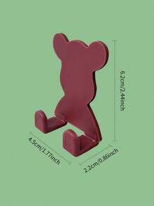 Cute Bear Plastic Wall Mounted Toothbrush Holder, Strong Load-Bearing Adhesive Hook, Creative Cartoon Self-Adhesive Hook For Clothes, Keys, Cables, Bathroom, Kitchen, Home Decor - Multicolor - View 9
