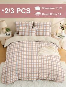 Conjunto de cama com estampa digital de 2/3 peças, confortável, respirável, macio e antipilling, ideal para decoração de casa. Inclui 1 capa de edredom e 1/2 fronhas (sem edredom). Adequado para camas de solteiro, casal, queen e king size. Certificado Oeko-Tex. - Multicolorido - Ver 3