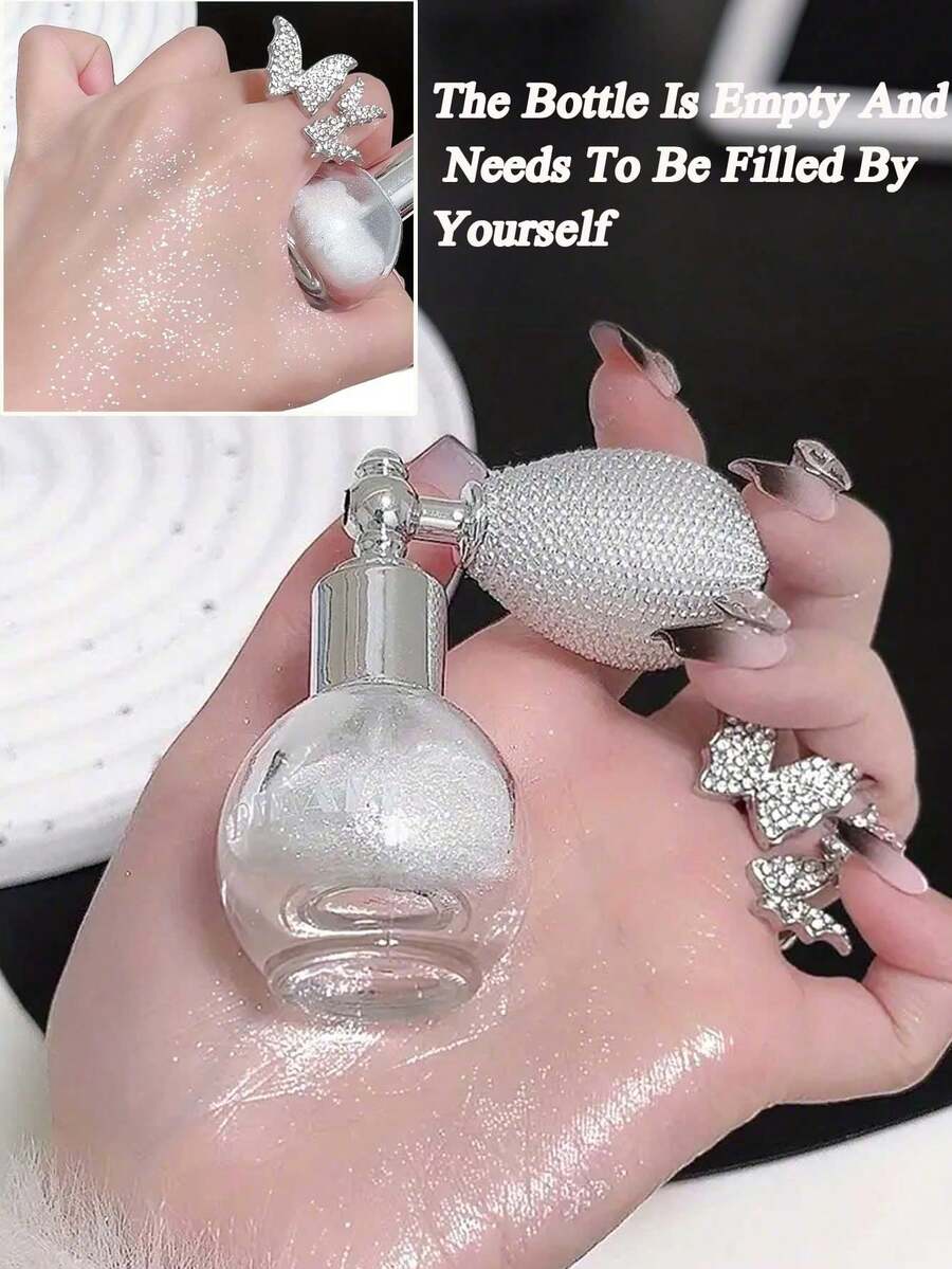 Blank Dispenser Bottle, Glitter Highlighter Powder Spray For Face And Body, Stage Makeup, Music Festivals Women'S Glitter Beauty Enhancer For Performances, Parties And Glitter Makeup, Glitter Gloss For Lips, Eyes, Hair, Face And Body Makeup - Locks In Glitter On Collarbone And Skin (Glitter Not Contained) - Multicolor - View 1