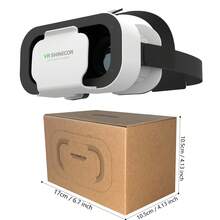 YIYI 虚拟现实 VR 头戴式 3D 眼镜头戴式头盔 VR 眼镜，适用于电视、电影和视频游戏，兼容 、安卓系统，支持 4.7-7 英寸屏幕，1 件装，白色