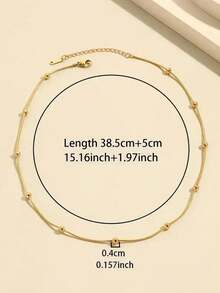 1pc Fashionable Minimalist Stainless Steel Ball Chain Necklace, Suitable For Daily Wear, Holidays, Birthday Gifts